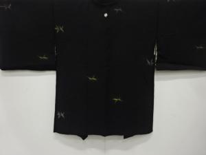 大正ロマン　漆　竹笹模様織出し　一ツ紋羽織